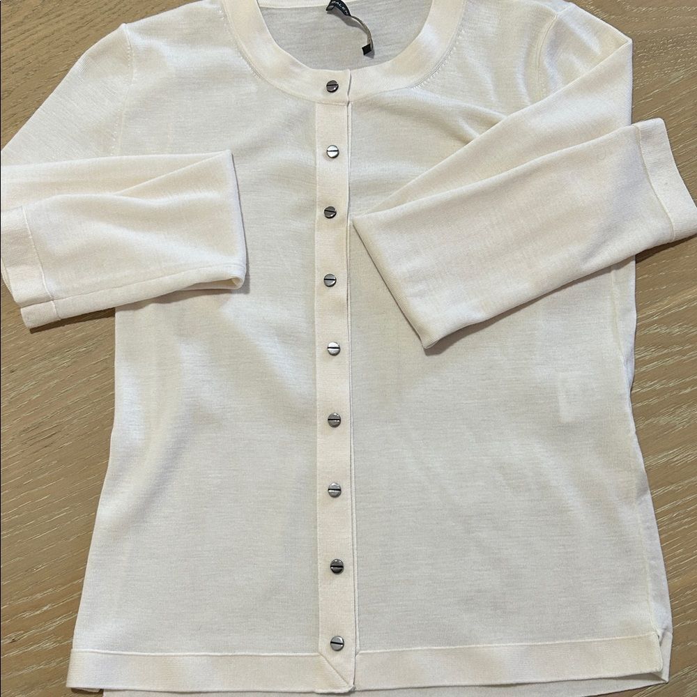 Balenciaga Cream Snap front Cardigan, Size XL, NWOT. - Picture 3 of 12